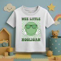 Wee Little Hooligan St Patricks Day Smile Retro Toddler T-Shirt thumb 3