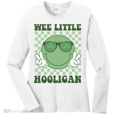 Wee Little Hooligan St Patricks Day Smile Retro Women's Long Sleeve Shirt