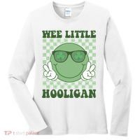 Wee Little Hooligan St Patricks Day Smile Retro Women's Long Sleeve Shirt thumb 0