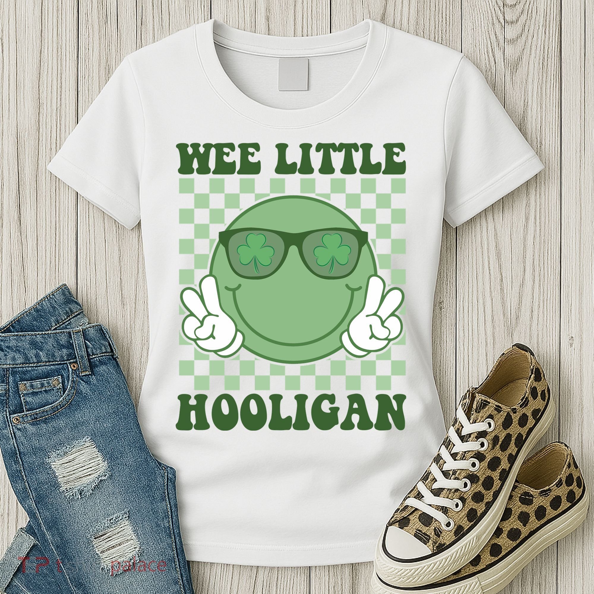 Wee Little Hooligan St Patricks Day Smile Retro Women's T-Shirt