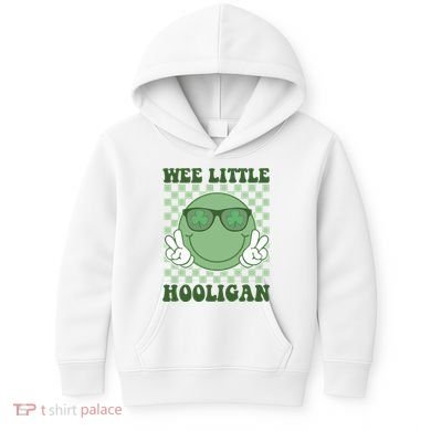 Wee Little Hooligan St Patricks Day Smile Retro Kids Hoodie