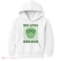 Wee Little Hooligan St Patricks Day Smile Retro Kids Hoodie thumb 0