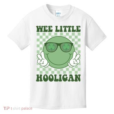 Wee Little Hooligan St Patricks Day Smile Retro Kids T-Shirt