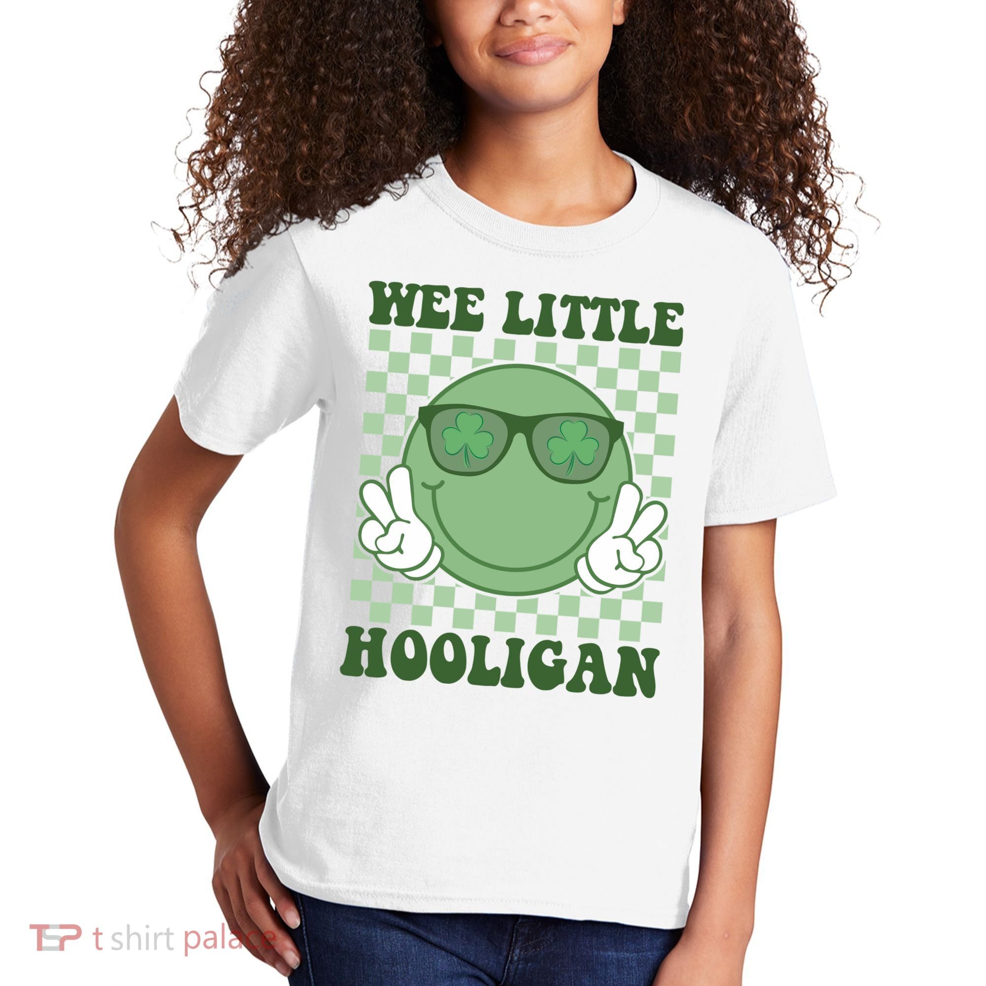 Wee Little Hooligan St Patricks Day Smile Retro Kids T-Shirt