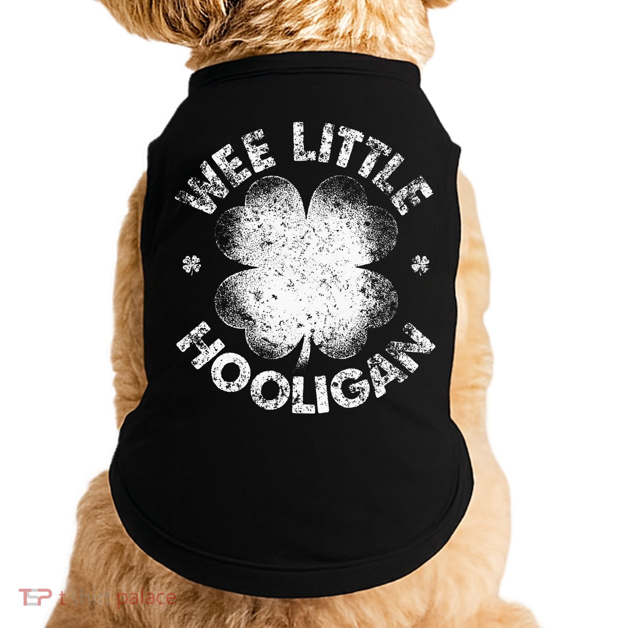 Wee Little Hooligan Funny St Patrick's Day Shamrock Doggie Tank