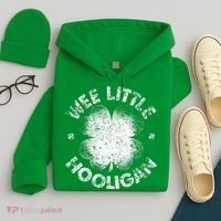 Wee Little Hooligan Funny St Patrick's Day Shamrock Hoodie thumb 4