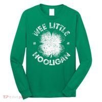 Wee Little Hooligan Funny St Patrick's Day Shamrock Long Sleeve Shirt thumb 0
