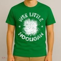 Wee Little Hooligan Funny St Patrick's Day Shamrock T-Shirt thumb 3