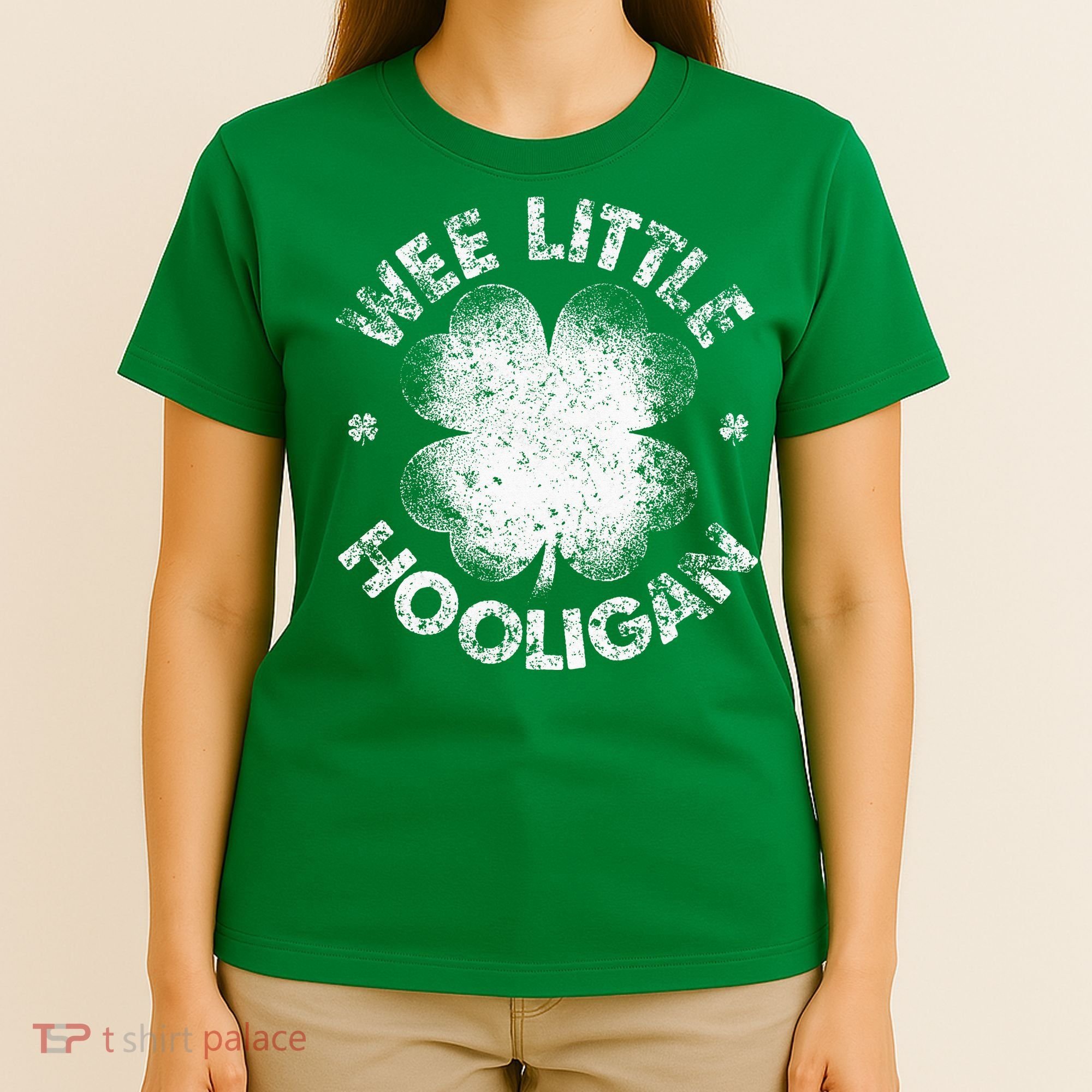 Wee Little Hooligan Funny St Patrick's Day Shamrock T-Shirt
