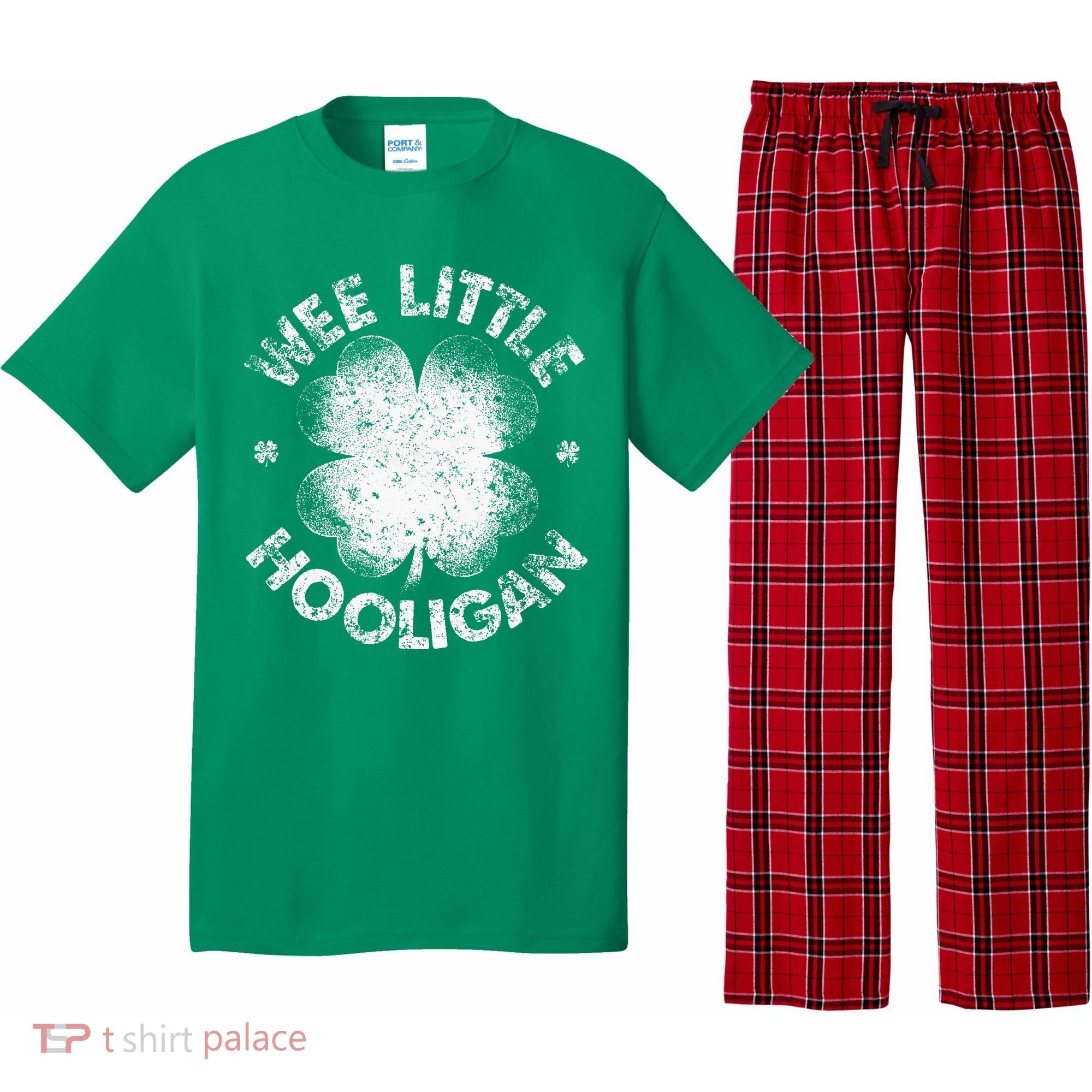 Wee Little Hooligan Funny St Patrick's Day Shamrock Pajama Set
