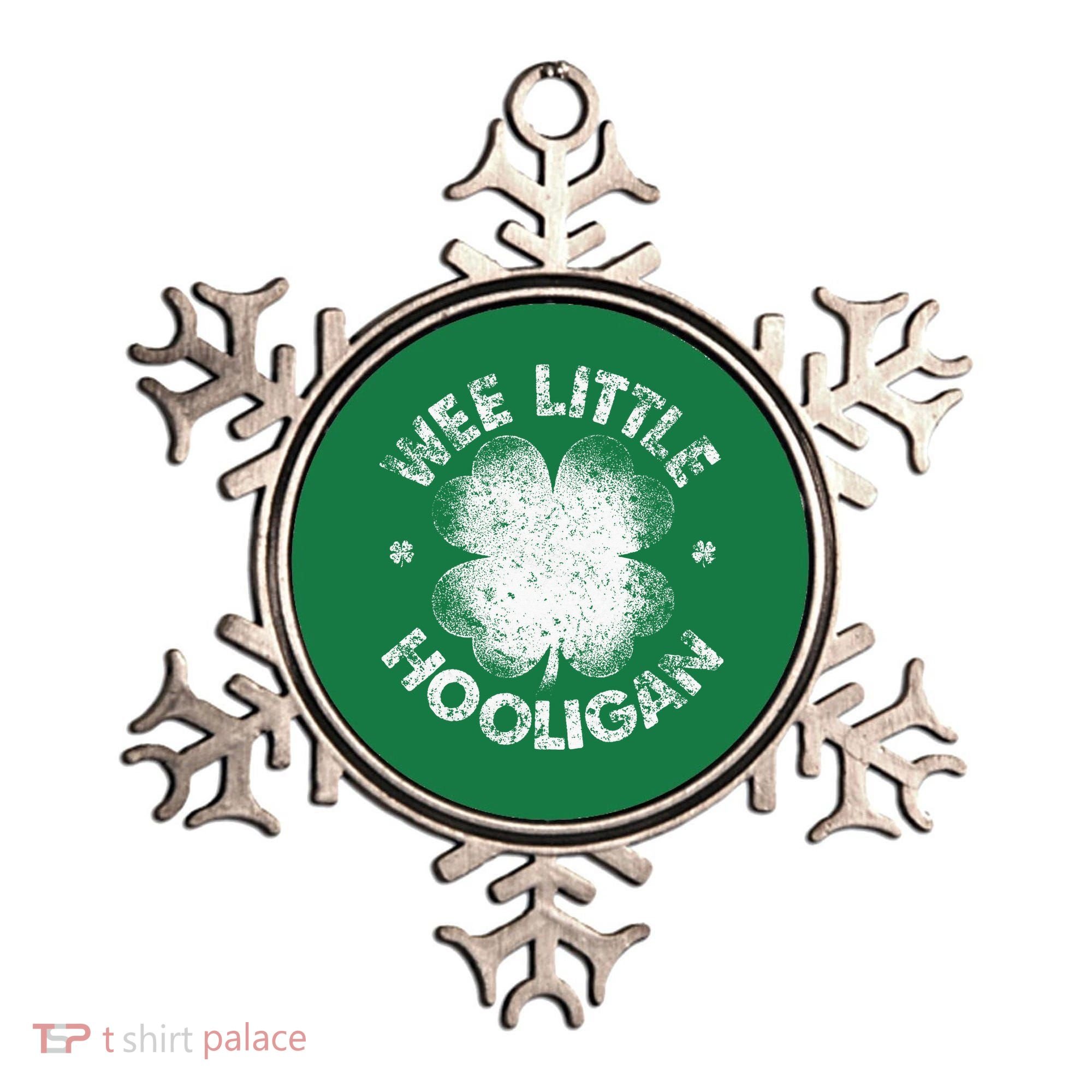 Wee Little Hooligan Funny St Patrick's Day Shamrock Ornament