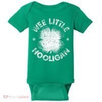Wee Little Hooligan Funny St Patrick's Day Shamrock Baby Bodysuit thumb 0