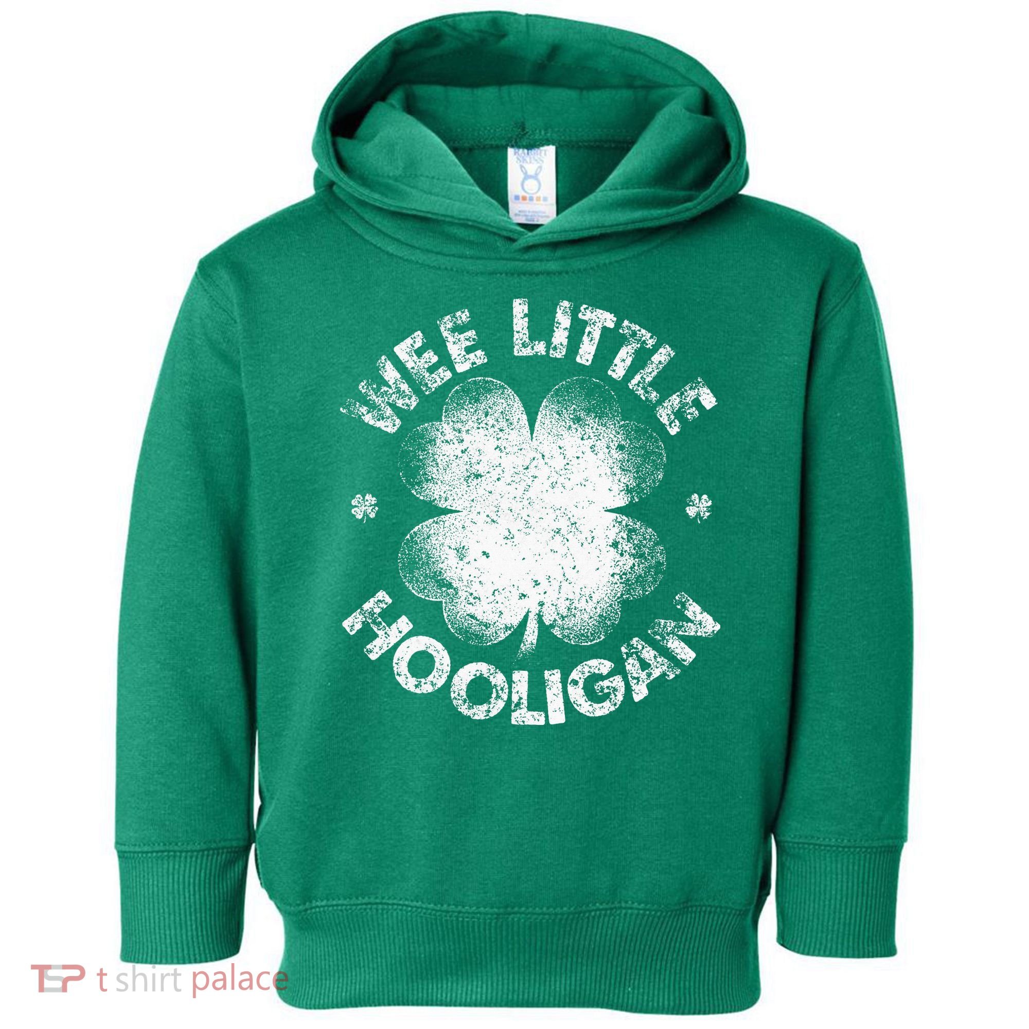 Wee Little Hooligan Funny St Patrick's Day Shamrock Toddler Hoodie