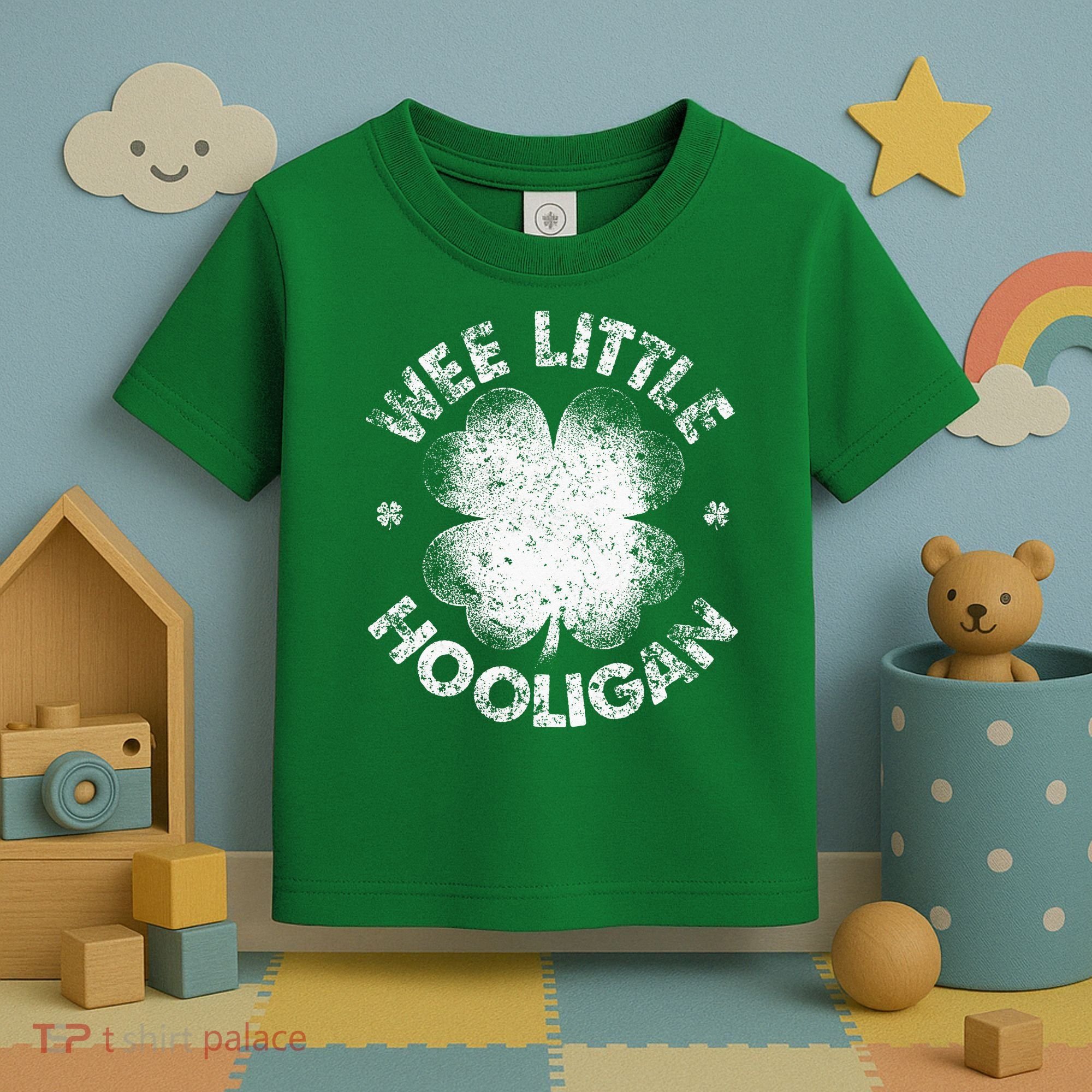 Wee Little Hooligan Funny St Patrick's Day Shamrock Toddler T-Shirt
