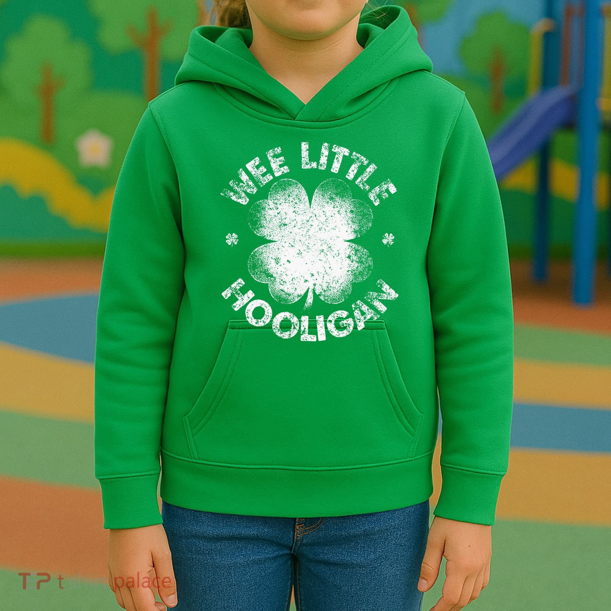 Wee Little Hooligan Funny St Patrick's Day Shamrock Kids Hoodie