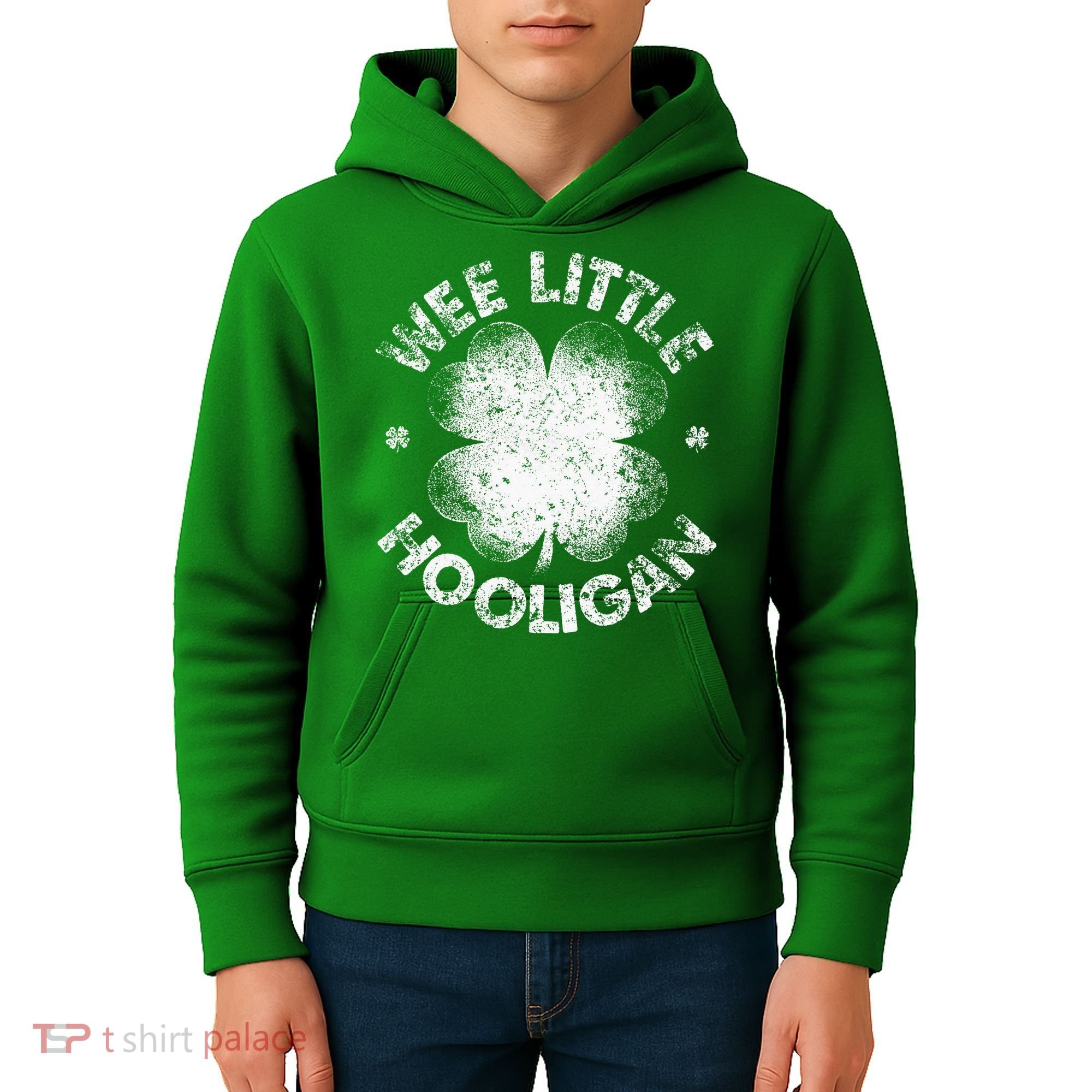 Wee Little Hooligan Funny St Patrick's Day Shamrock Kids Hoodie