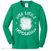 Wee Little Hooligan Funny St Patrick's Day Shamrock Kids Long Sleeve Shirt thumb 0