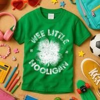 Wee Little Hooligan Funny St Patrick's Day Shamrock Kids T-Shirt thumb 3