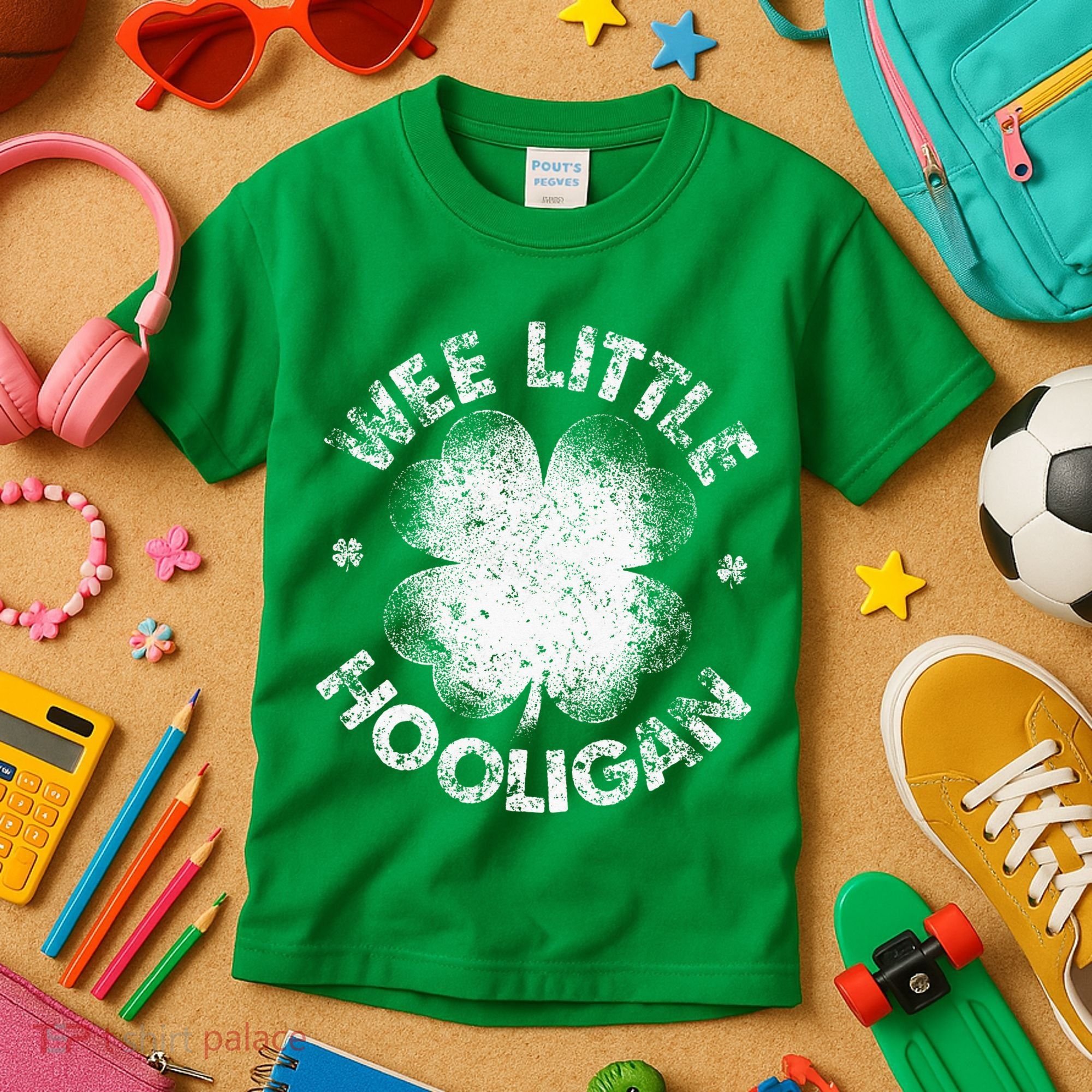 Wee Little Hooligan Funny St Patrick's Day Shamrock Kids T-Shirt