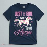 Who Loves Horses Floral Horse Equestrian Quote T-Shirt thumb 5