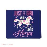 Who Loves Horses Floral Horse Equestrian Quote Mousepad thumb 0