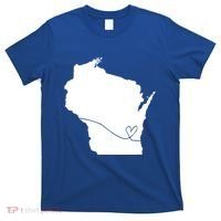 Wisconsin Love Heart Home State Midwest Wisco Vintage Retro Funny Gift T-Shirt thumb 0