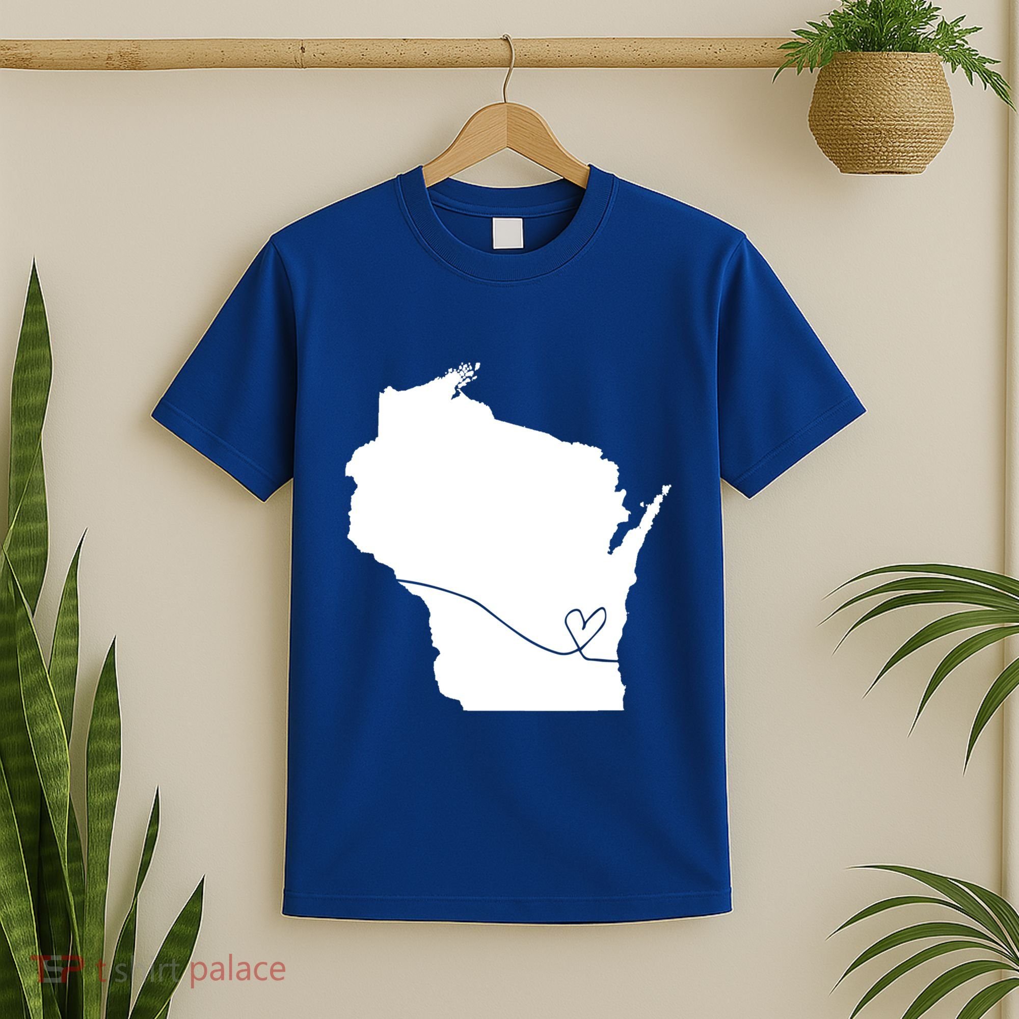 Wisconsin Love Heart Home State Midwest Wisco Vintage Retro Funny Gift T-Shirt