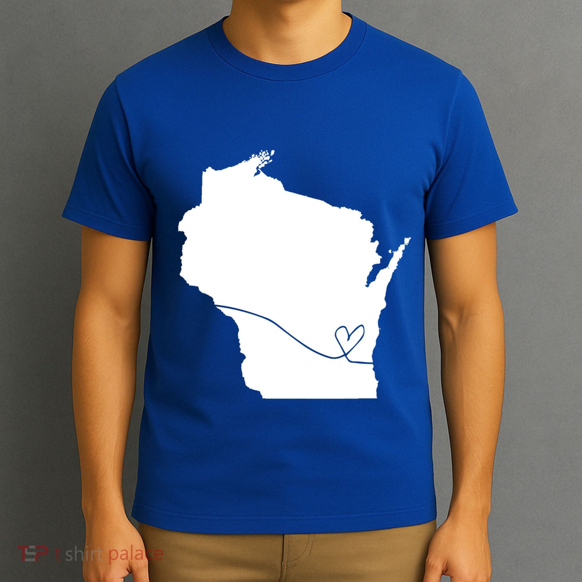 Wisconsin Love Heart Home State Midwest Wisco Vintage Retro Funny Gift T-Shirt