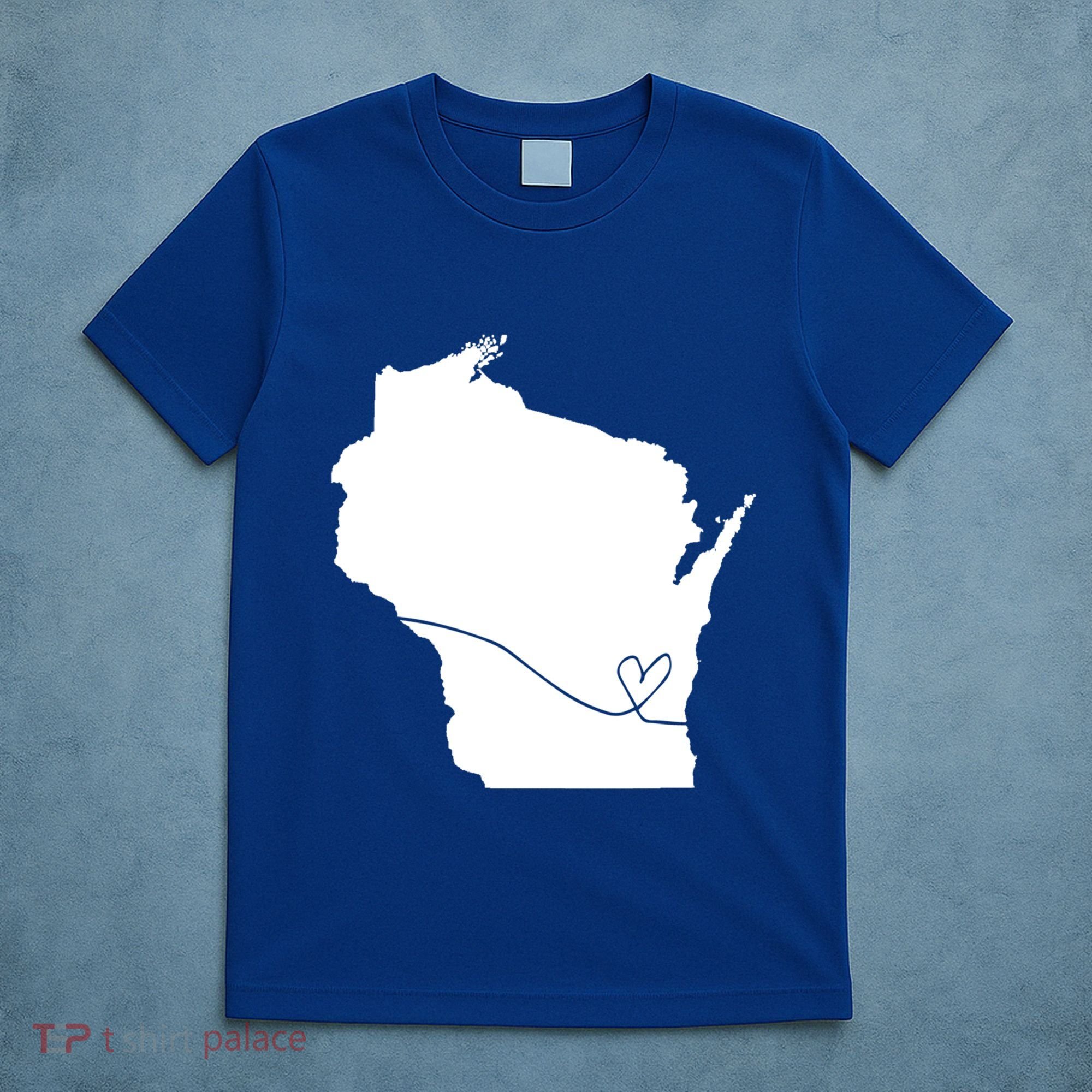 Wisconsin Love Heart Home State Midwest Wisco Vintage Retro Funny Gift T-Shirt