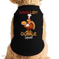 Women Lunch Lady Gobble Squad Thanksgiving Turkey Lunch Lady Doggie Tank thumb 0