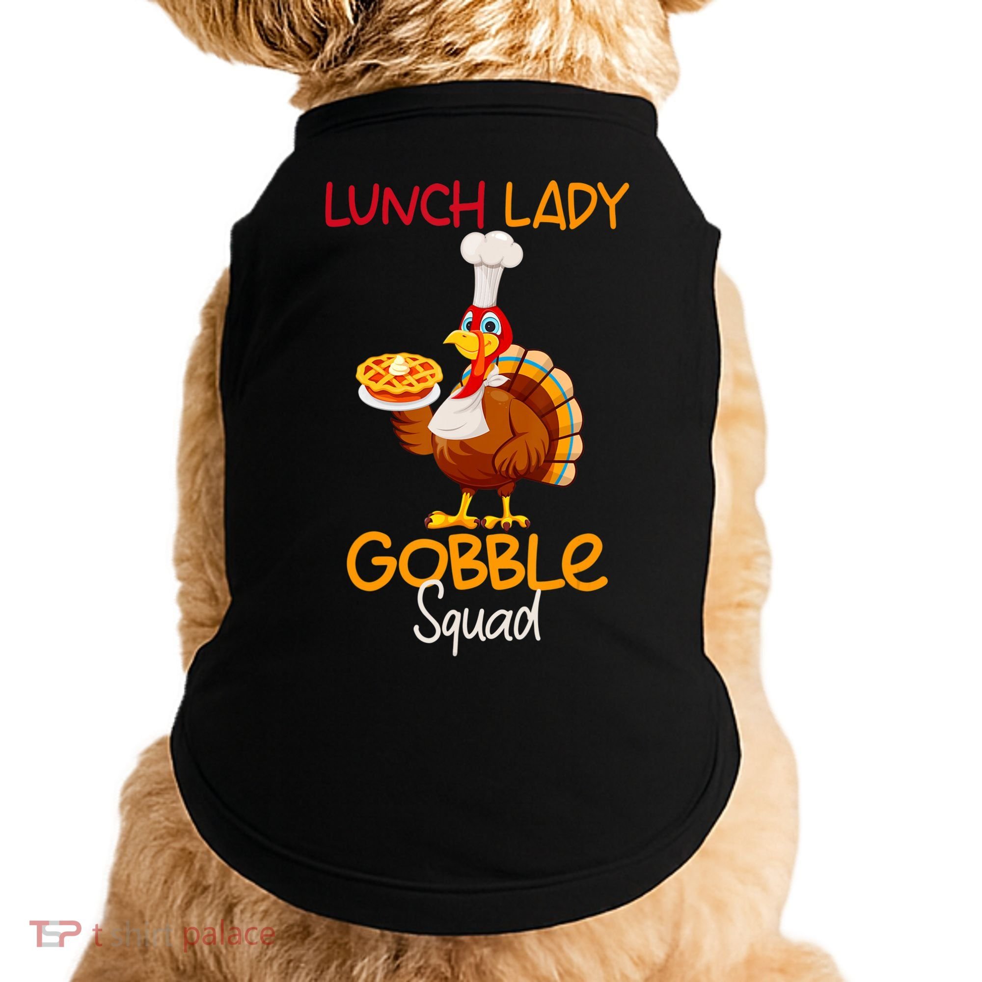Women Lunch Lady Gobble Squad Thanksgiving Turkey Lunch Lady Doggie Tank