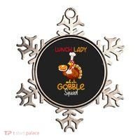 Women Lunch Lady Gobble Squad Thanksgiving Turkey Lunch Lady Ornament thumb 0