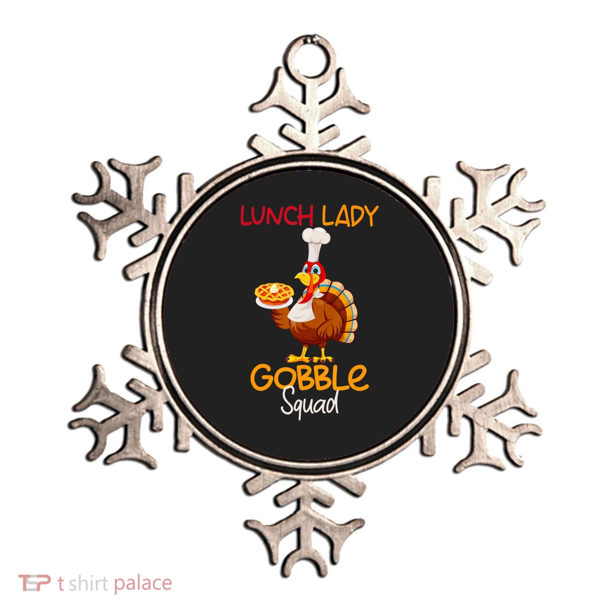 Women Lunch Lady Gobble Squad Thanksgiving Turkey Lunch Lady Ornament
