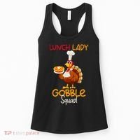 Women Lunch Lady Gobble Squad Thanksgiving Turkey Lunch Lady Women's Tank Top thumb 0