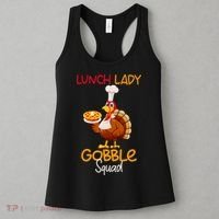 Women Lunch Lady Gobble Squad Thanksgiving Turkey Lunch Lady Women's Tank Top thumb 3