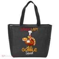 Women Lunch Lady Gobble Squad Thanksgiving Turkey Lunch Lady Tote Bag thumb 0