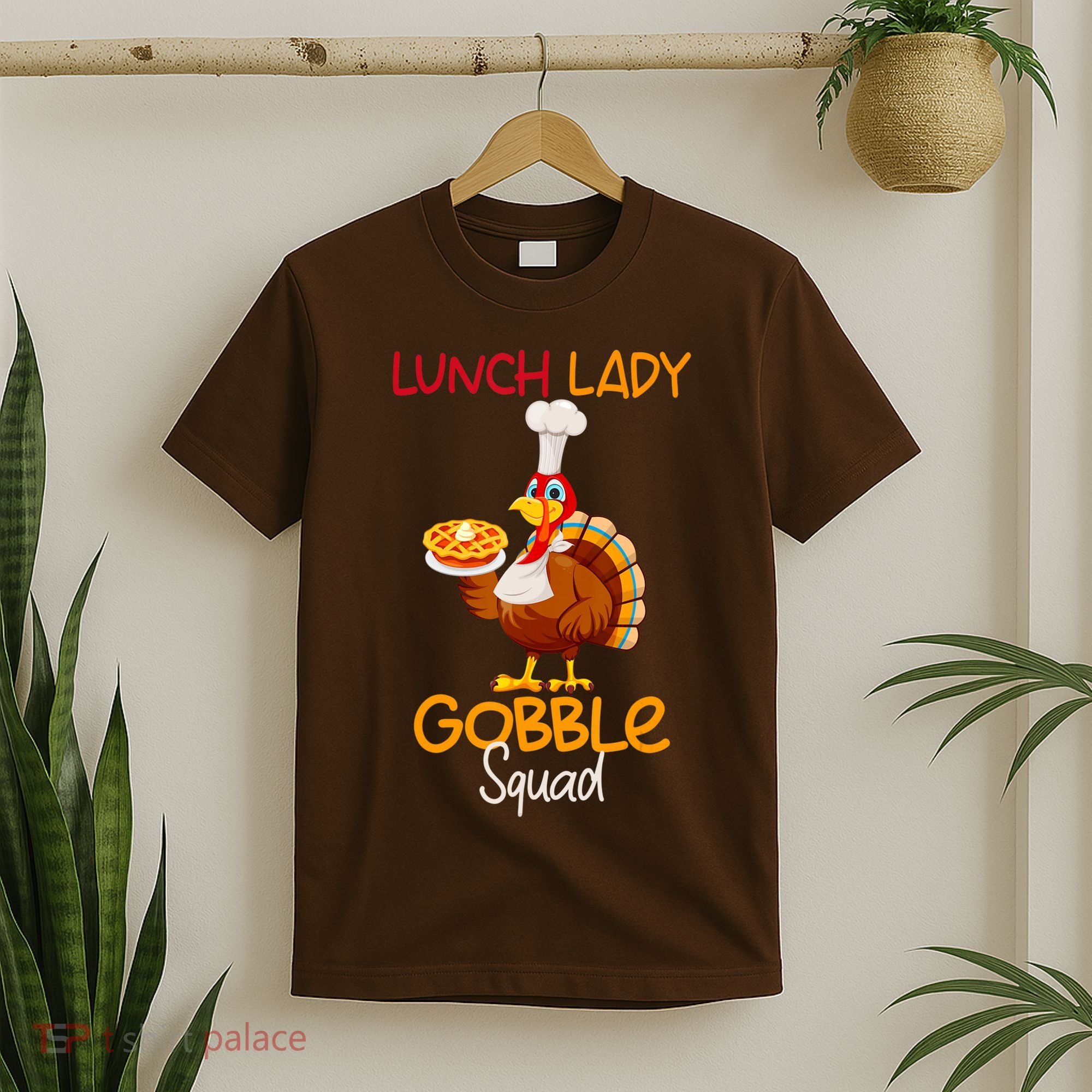 Women Lunch Lady Gobble Squad Thanksgiving Turkey Lunch Lady T-Shirt