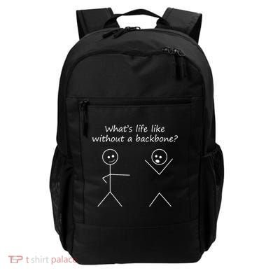Whats Life Like Without A Backbone Funny Stickfigure Backpack