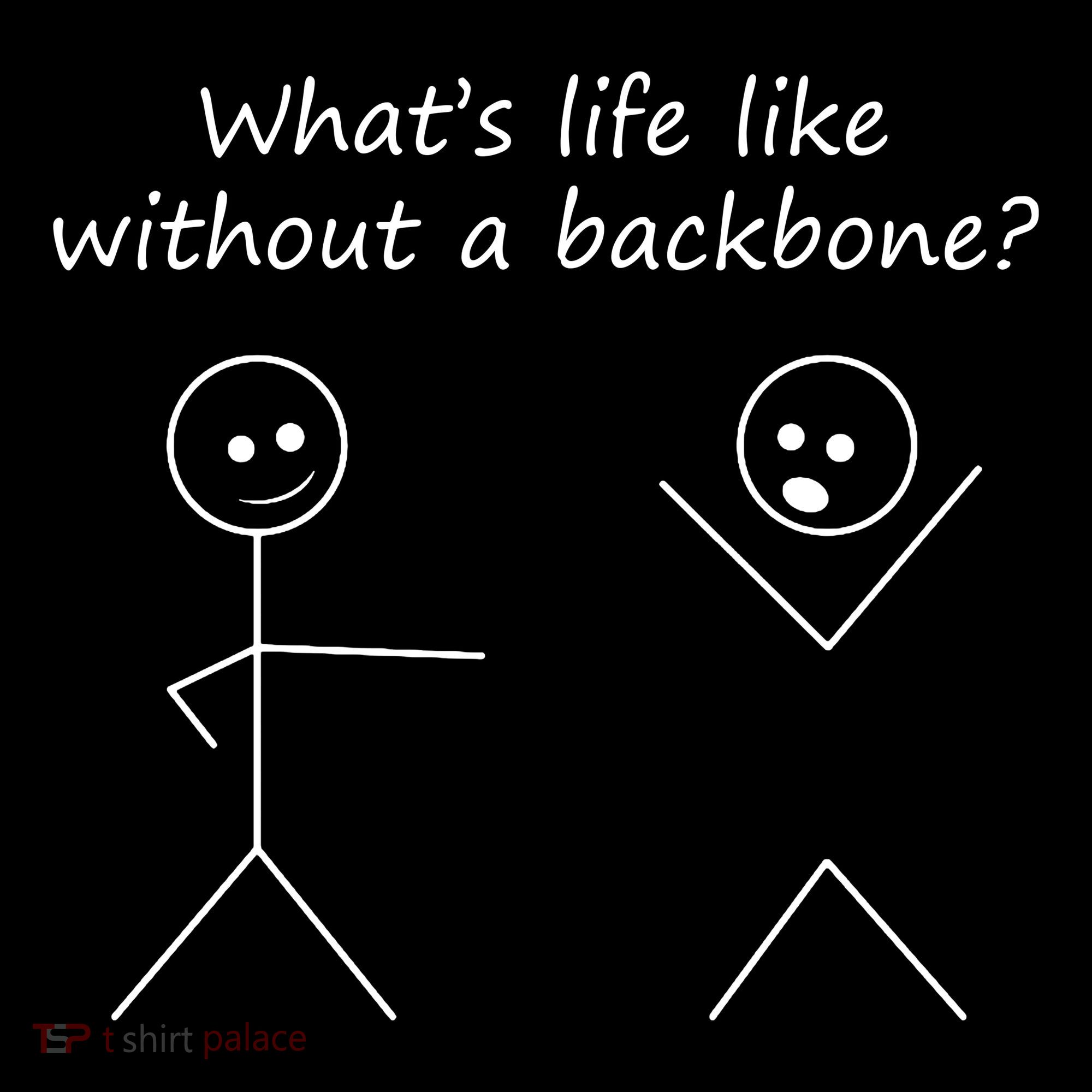 Whats Life Like Without A Backbone Funny Stickfigure Coaster