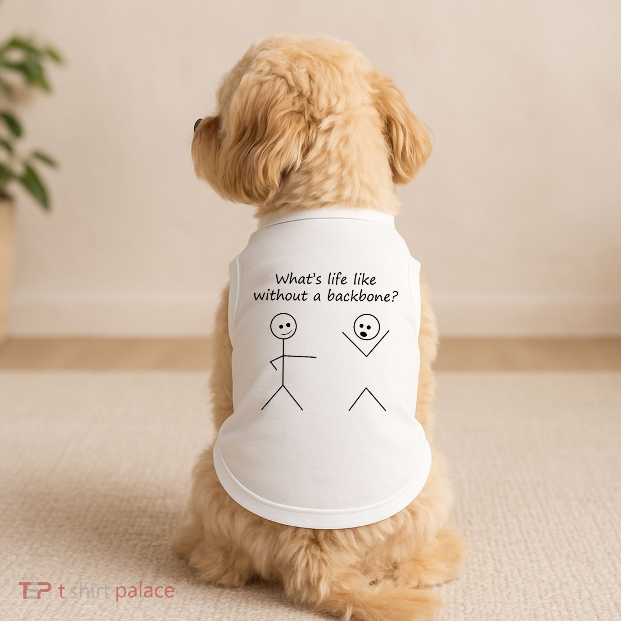 Whats Life Like Without A Backbone Funny Stickfigure Doggie Tank