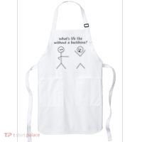 Whats Life Like Without A Backbone Funny Stickfigure Apron thumb 0