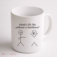 Whats Life Like Without A Backbone Funny Stickfigure Coffee Mug thumb 1