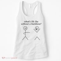 Whats Life Like Without A Backbone Funny Stickfigure Women's Tank Top thumb 0