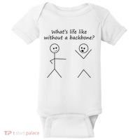 Whats Life Like Without A Backbone Funny Stickfigure Baby Bodysuit thumb 0
