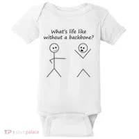 Whats Life Like Without A Backbone Funny Stickfigure Baby Bodysuit thumb 0