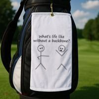Whats Life Like Without A Backbone Funny Stickfigure Golf Towel thumb 2