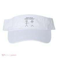 Whats Life Like Without A Backbone Funny Stickfigure Visor thumb 0