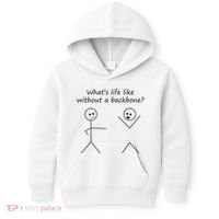 Whats Life Like Without A Backbone Funny Stickfigure Kids Hoodie thumb 0