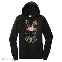 Womens Lunch Lady Bunny Leopard Flowers Easter Gifts Women's Hoodie thumb 0
