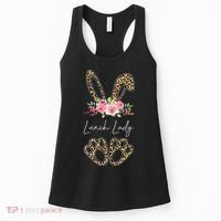 Womens Lunch Lady Bunny Leopard Flowers Easter Gifts Women's Tank Top thumb 0